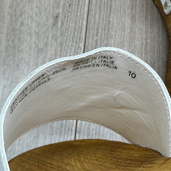 Seychelles Good Spirits Sandal Women 10 Slip On Wood Platform Clog Leather White - Picture 11 of 13